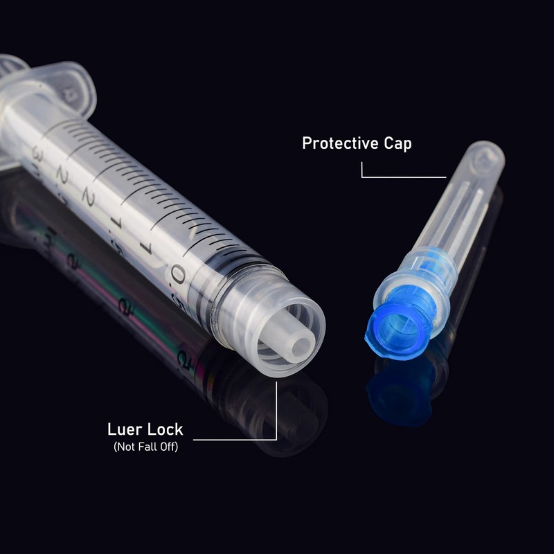 3ml/cc Lab Consumables with Luer Lock 23Ga/1'' Individually Wrapped (20Pack)