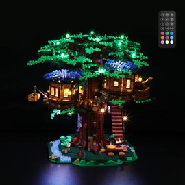 GEAMENT LED Light Set (Remote Control) Compatible with Tree House, Lighting Set for Ideas 21318 Construction Model (Model Set Not Included)