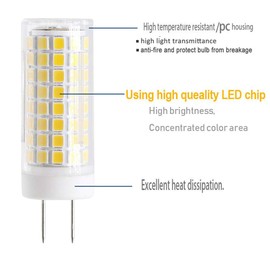 SYXKJ G8 Led Bulb, Dimmable 7W G8/GY8.6 Bi-pin Base Bulb, AC120V 720lm, Under Cabinet Counter Light, Kitchen Puck Lights 4 Pack (Warm White)