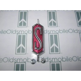 NORS 1969-1970 Olds Cutlass "S" Hood Extension Rocket Emblem with Hardware
