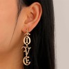 Yienate Long Letters Love Earrings Gold Long Tassel Initial Love