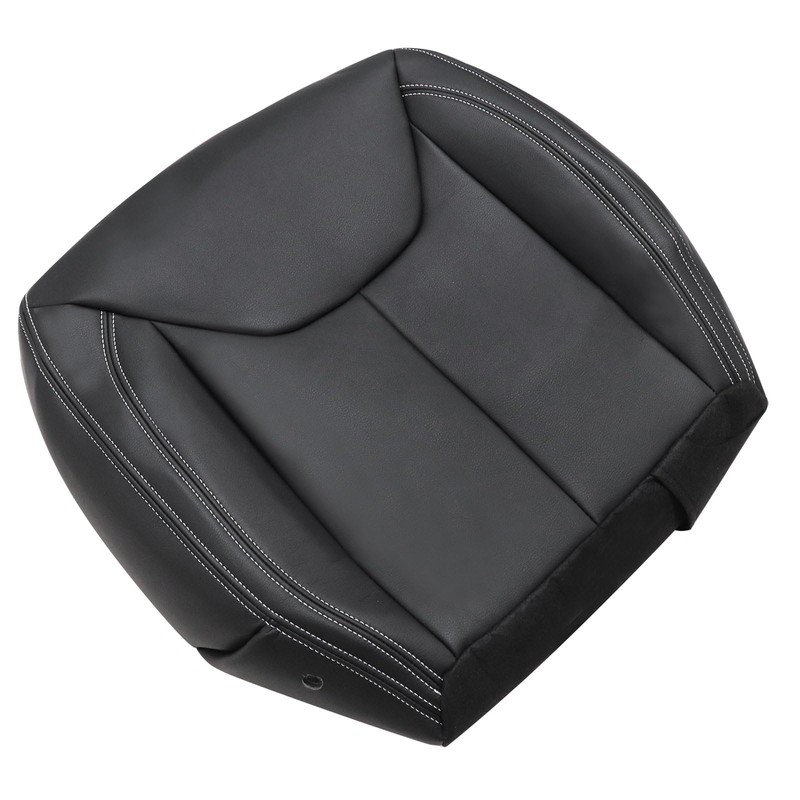 SecosAutoparts Black Leather Driver & Passenger Side Bottom Replacement Seat