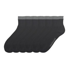 Yomandamor Men's Socks, Bamboo Fiber, Extra Wide, Loose, No Tightening, Men's Ankle Socks, Set of 6, 9.4 - 11.0 inches (24 - 28 cm)