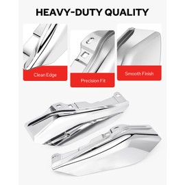 Benlari Mid Frame Air Heat Deflectors Compatible for Harley Touring and Trike 2009-2016 Models Without Cool Cool Flow Fan (Chrome)