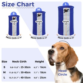 Dog Calming Ear Muffs, Dog Snood Dog Head Cover Dog Calming Hood Dog No Flap Ear Wrap Dog Hood Cover Dog Ear Protector Dog Calming Hoodie Ear Muffs(Blue, M)