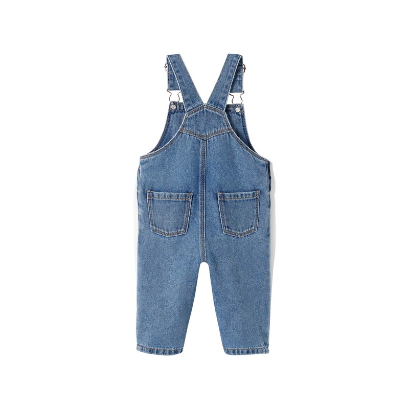 Vertbaudet Boys Baby Denim Dungarees, blue, 74