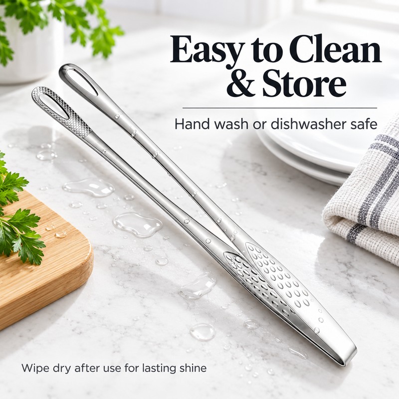 24 cm Stainless Steel Kitchen Tongs – 304 Steel Cooking