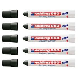 edding Special Marker 950 Industry Painter, 10 mm (5 Markers, Black)