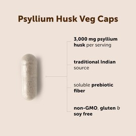 Micro Ingredients Psyllium Husk Capsules 3000mg Per Serving, 500 Veg Caps | Soluble Prebiotic Fiber Supplement for Women & Men | Daily Psyllium Husk F