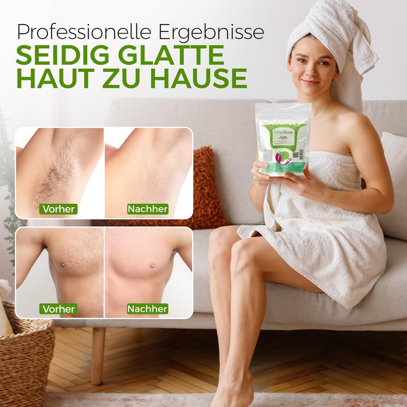 DEPILISSA 400 g Lime Breeze Wax Beads, Multidirectional Hot Wax