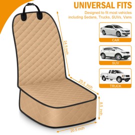 Dog Car Seat Covers Waterproof, Scratch-Proof Pet Front Cover for Cars, Nonslip Pet Passenger Seat Cover Protector, Universal Fit for Cars Trucks SUVs, Large, Black