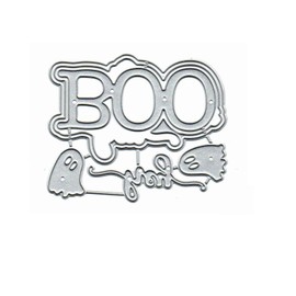 Halloween Ghost Title Words Metal Die Cuts,Spring Sunflower Frame Leaf Cutting Dies Cut Stencils for DIY Scrapbooking Album Decorative Embossing Paper Dies for Card Making