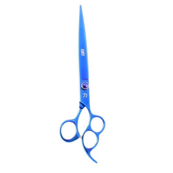 ShearsDirect Japanese 440 Stainless Steel Grooming Shear, 8.5-Inch, Blue Titanium