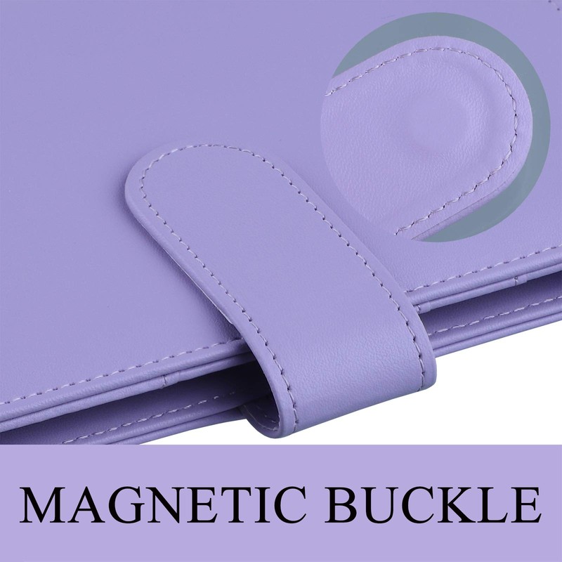 HAUTOCO PU Leather A6 Budget Binder Cover, Refillable 6 Ring