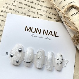 Milk Bingsu Nail Tips - Square / 우유빙수 네일팁 - 스퀘어