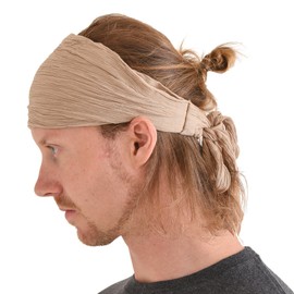 CHARM Womens Headband Boho Headwrap - Turban Head Wrap Festival Retro Hair Accessory Pirate Hairband Beige