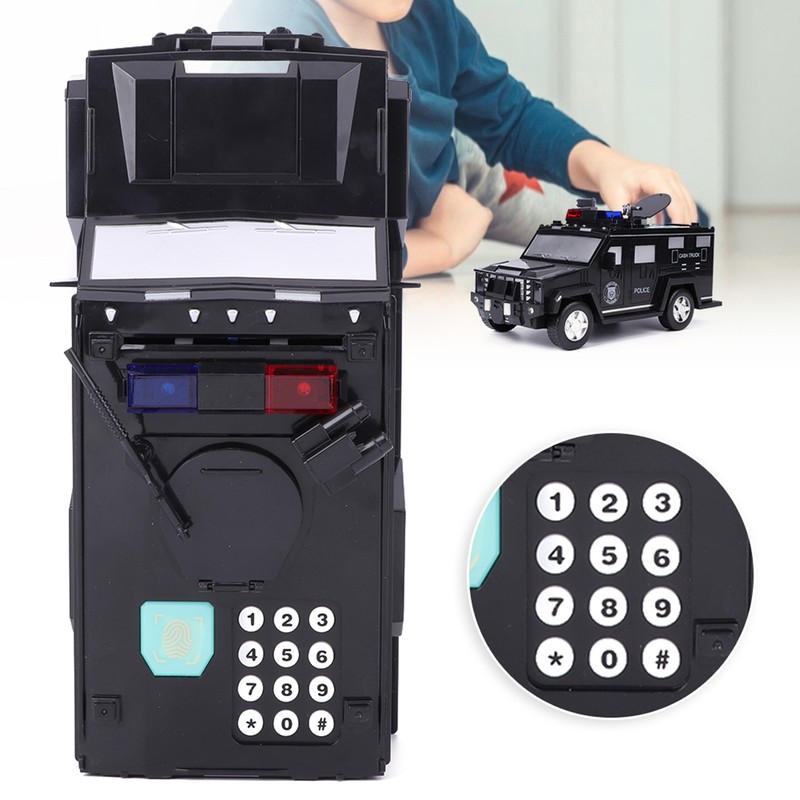 Cash Truck Money Box Fingerprint Password Electronic Automatic Coins Saving