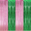 Tinsel Backdrop Foil Fringe Tinsel Curtain Backdrop Pink Green Streamers