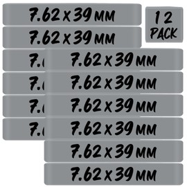 12 Pack Magsaddle 7.62x39mm Magazine Marking Bands 7.62x39 Caliber Identification Holster Accessories (Gray - Black)