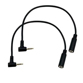 Seadream 2.5mm Extension Cable;2Pack 10inch 2.5mm Right Angled Male to Female Extension Cable 4 Pole Dash Cam Rearview Backup Camera Reverse Car Recorder Cord Cable,Gold Plated (10inch 2Pack)