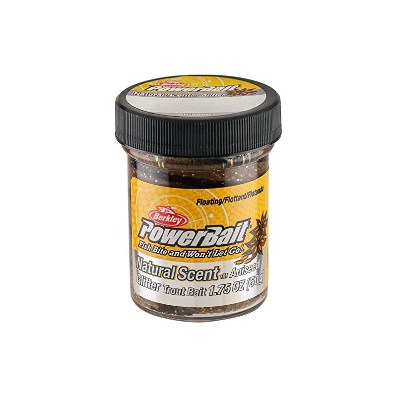 PowerBait Natural Glitter Trout Bait Black Brown 50g