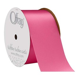Berwick Offray 2.25" Wide Double Face Satin Ribbon, Hot Pink, 10 Yds