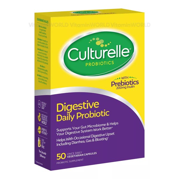 Culturelle Probioticos Digestivos Diarios 40 Mg 50 Caps Sabor Sin Sabor