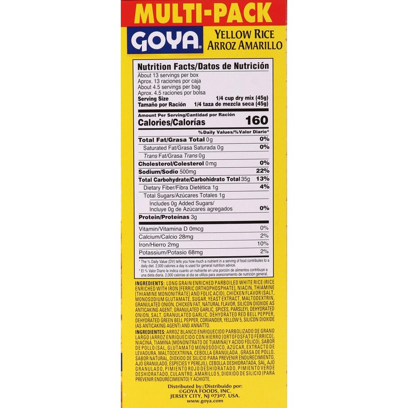Goya Yellow Rice Mix Multi Pack, 21 oz, 2-Pack