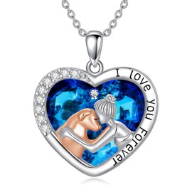 PROESS Sterling Silver Rose Flower Necklace Sunflower Necklace Crystal Fairy Lily Pendant Flower Jewellery Rose Flower Sunflower Gifts for Women Girls, Sterling Silver