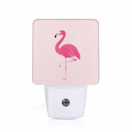 Chrobak LED Night Light,Romantic Pink Flamingo LED Night Light Plug into Wall with Dusk to Dawn Light Sensor White Energy Efficient Nightlight for Bedroom Bathroom Hallway Living Room Kitchen