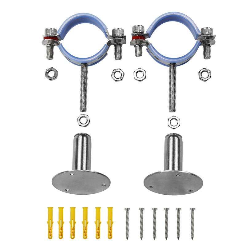 AKIHISA 2-1/4 Inch Ceiling Mount Pipe Support,2 Pack Adjustable 304