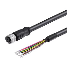 HangTonコグネックス In-Sight 9000 2000 2800 3800 7000、Keyence IV3、Baumer、MicroHAWK センサーカメラ用 24V 電源 IO ケーブル、M12 A コード付き 12 ピン雌～フライングリード 10m