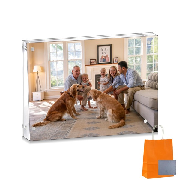 PAPA LONG MagnetFrame 5x7 Magnetic Wedding Photo Frame, Holds 4x6