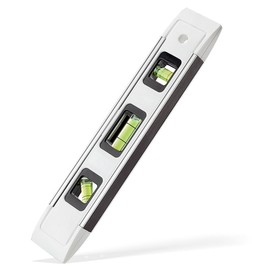 LUCKUT 9inch Level & Tool Magnetic Aluminum Reinforced Torpedo Level, 9"(White)