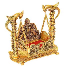 WC_Jhula for Krishna Balgopal jhula for laddu Gopal - Metal Swing for Hindu God Lord Krishna for Janmashtami - Palna for Home Temple mandir - Home décor Item