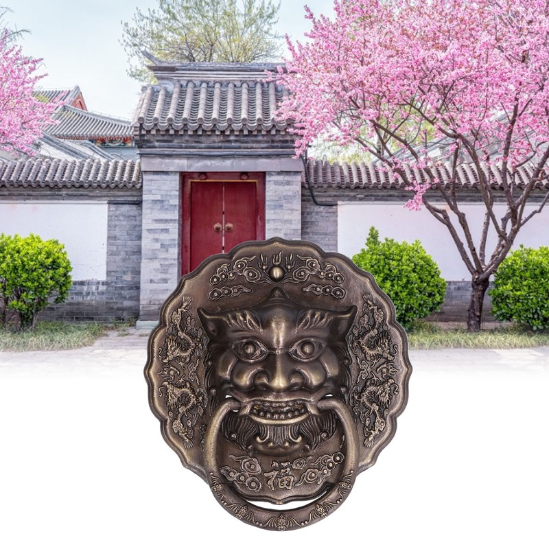 Black Door Knocker Handle Brass Double Door Pull Hardware Accessory