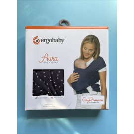 Ergobaby * Ergobaby Aura Wrap Twinkle Gray Baby Wrap Carrier 8-25lb  NIP