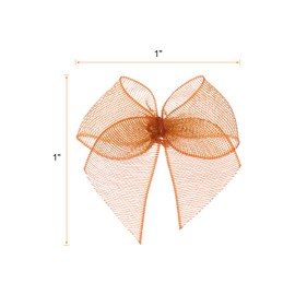 sourcing map 50 Pcs Mini Chiffon Ribbon Bow 1" Mini Fabric Satin Ribbon Flower Bows for Craft DIY Sewing Wedding Birthday Party Deep Orange