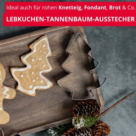 Westmark 35162291 Gingerbread Cookie Cutter Christmas Tree Large with Recipe Length Approx. 12 cm Stainless Steel Christmas Tree Silver