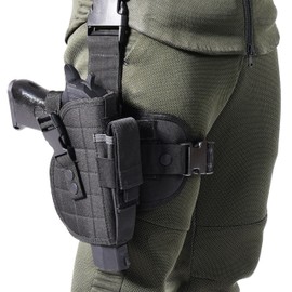 Drop Leg Holster Right Handed - Airsoft Holster with Magazine Pouch Thigh Pistol Gun Holster Tactical Adjustable,Suitable to Hold Full Size Mid Size and Compact Pistols. (Black)