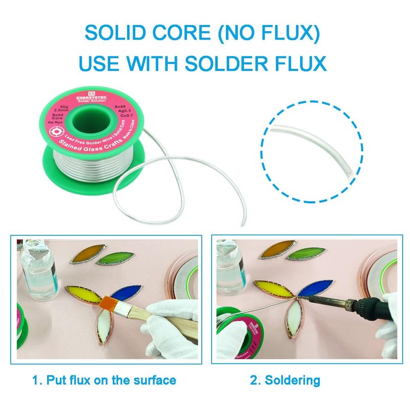 2.0mm Lead Free Solder Wire for Stained Glass Craft, Dia