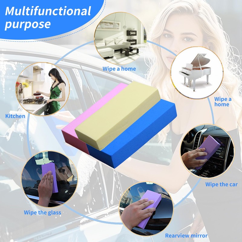 Car Cleaning Sponge, Premium Quality PVA Micro Cleaning Sponge, Perfect