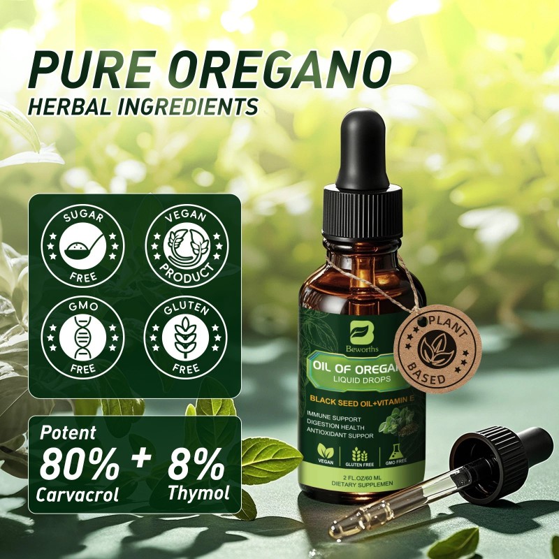 Beworths Oil of Oregano - Pure Wild Mediterranean Minimum 84%