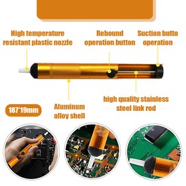 DWFEYOI Manual desoldering device for extracting tin, suction cup tin, tin suction pump, suitable for use in laboratories, service shops, schools, household and industry