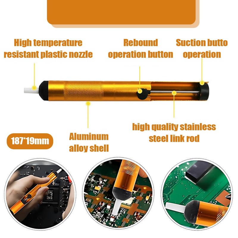 DWFEYOI Manual desoldering device for extracting tin, suction cup tin,
