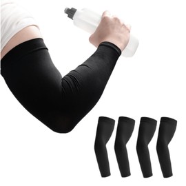 Thieaudio Men's Arm Cover, Set of 4, UV Protection, Gloves, Arm Cover, Cool, Plain, Sweat Absorbent, Quick Drying, Anti-Slip, UPF50+ UV Protection, Sunscreen Cover, Summer, Sports, Climbing, Outdoor