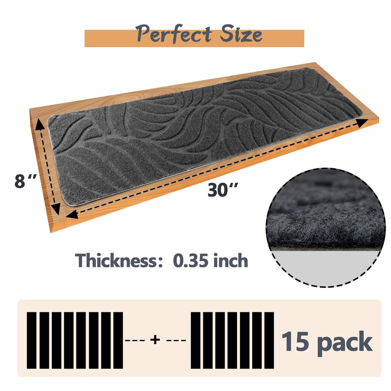 Demiwise 15 Pack Non Slip Stair Treads,8" X 30" Non