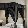 AIKASY Black Thickened Bed Canopy Curtains - Elegant Bedroom Decor