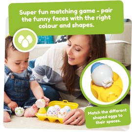TOMY Toomies Hide and Squeak Eggs Baby Toy - Baby Box of Big Eggs w/ 3 Squeak Chicks & 3 Rattle Chicks - Colour & Shape Sorter Baby Sensory Toys - Toddler Toys & Baby Toys 6 Months Plus to 36 Months
