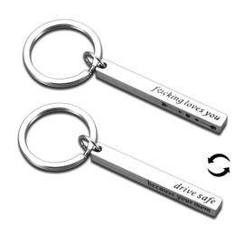 Drive Safe Keychain New Driver Gifts Gifts for Adult Son Dont Do Stupid Sh T Keychain Stocking Stuffers for Teen Boys Gifts for Teens Boys 16-18 Funny Keychain for Son Drive Safe Keychain for Him Her